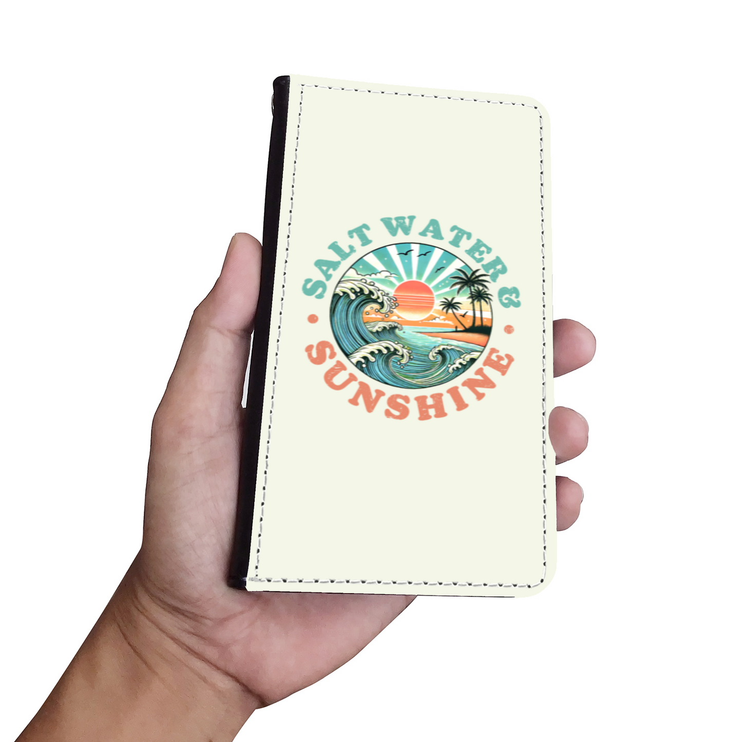 Salt & Sunshine Faux Leather Wallet Phone Case-Alabaster