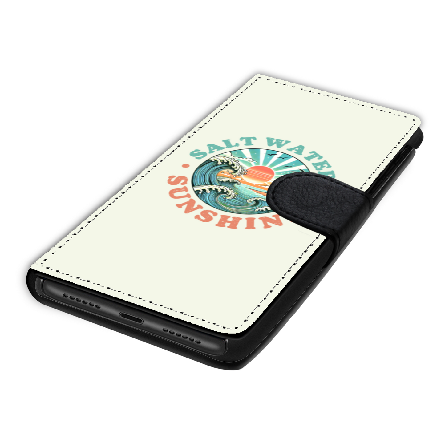 Salt & Sunshine Faux Leather Wallet Phone Case-Alabaster