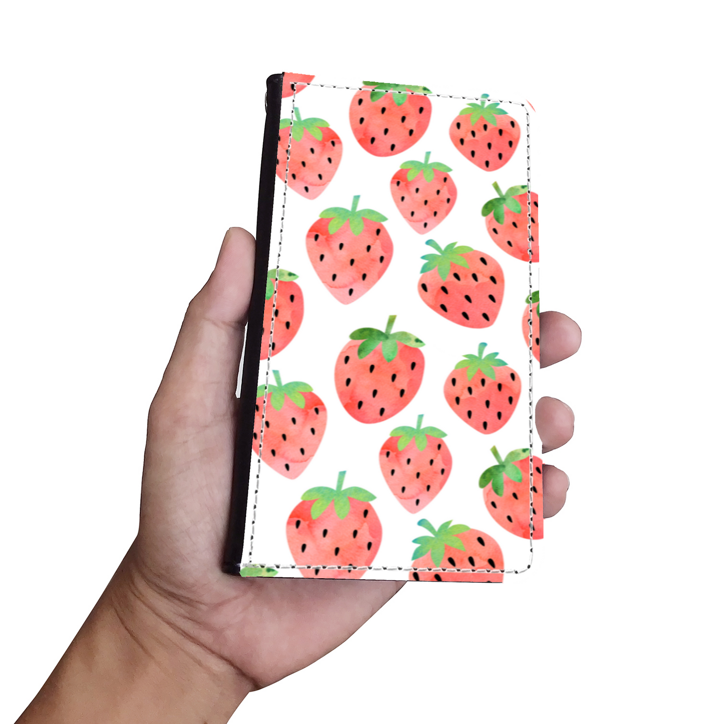 Summer Strawberries Faux Leather Wallet Phone Case