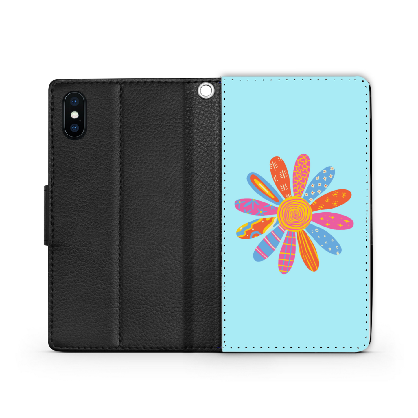 Patchwork Patterned Flower Petal Daisy-Blizzard Blue