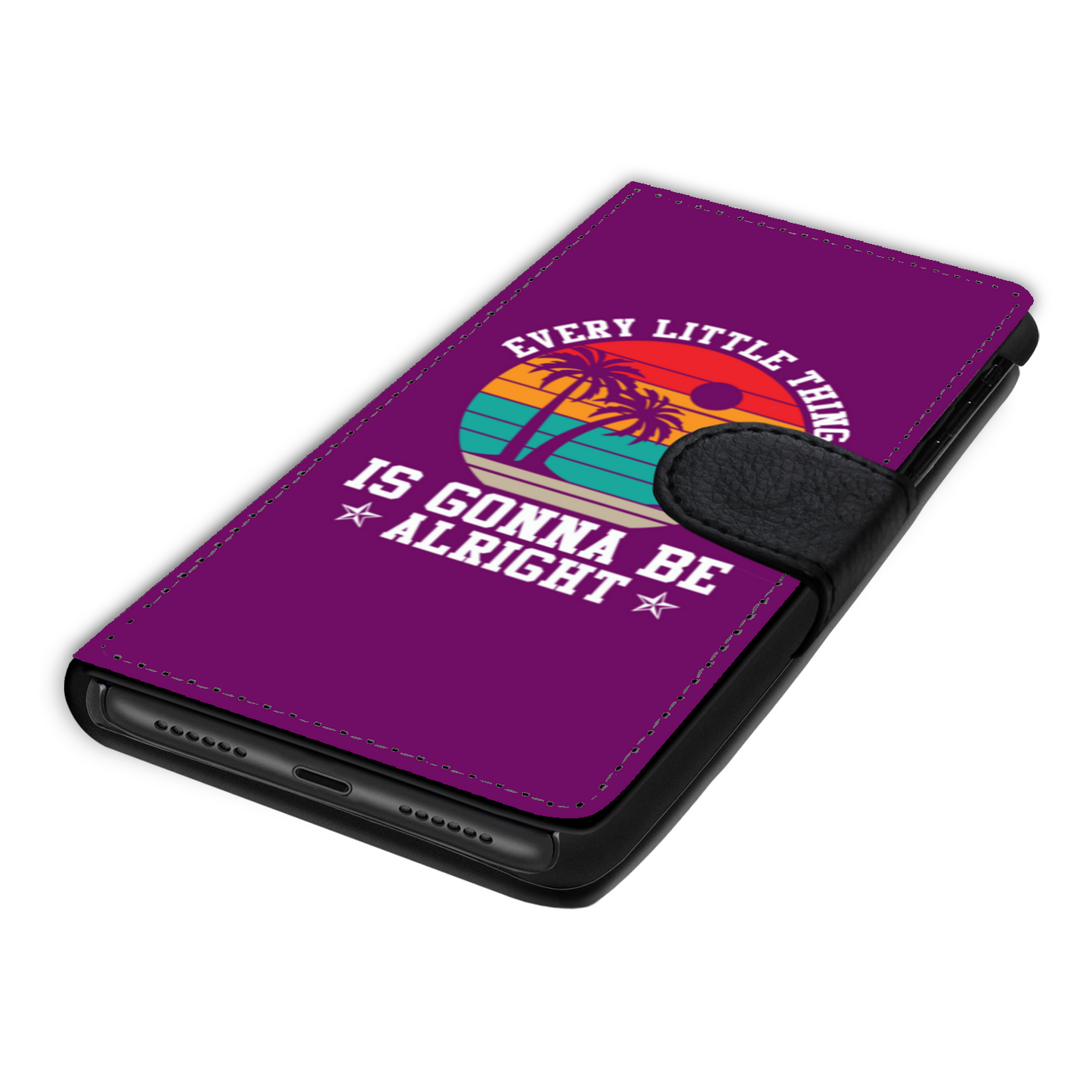 Every Little Thing Is Gonna Be Alright Faux Leather Wallet Phone Case-French Plum