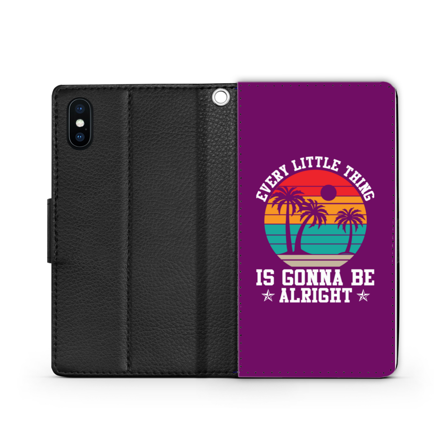 Every Little Thing Is Gonna Be Alright Faux Leather Wallet Phone Case-French Plum