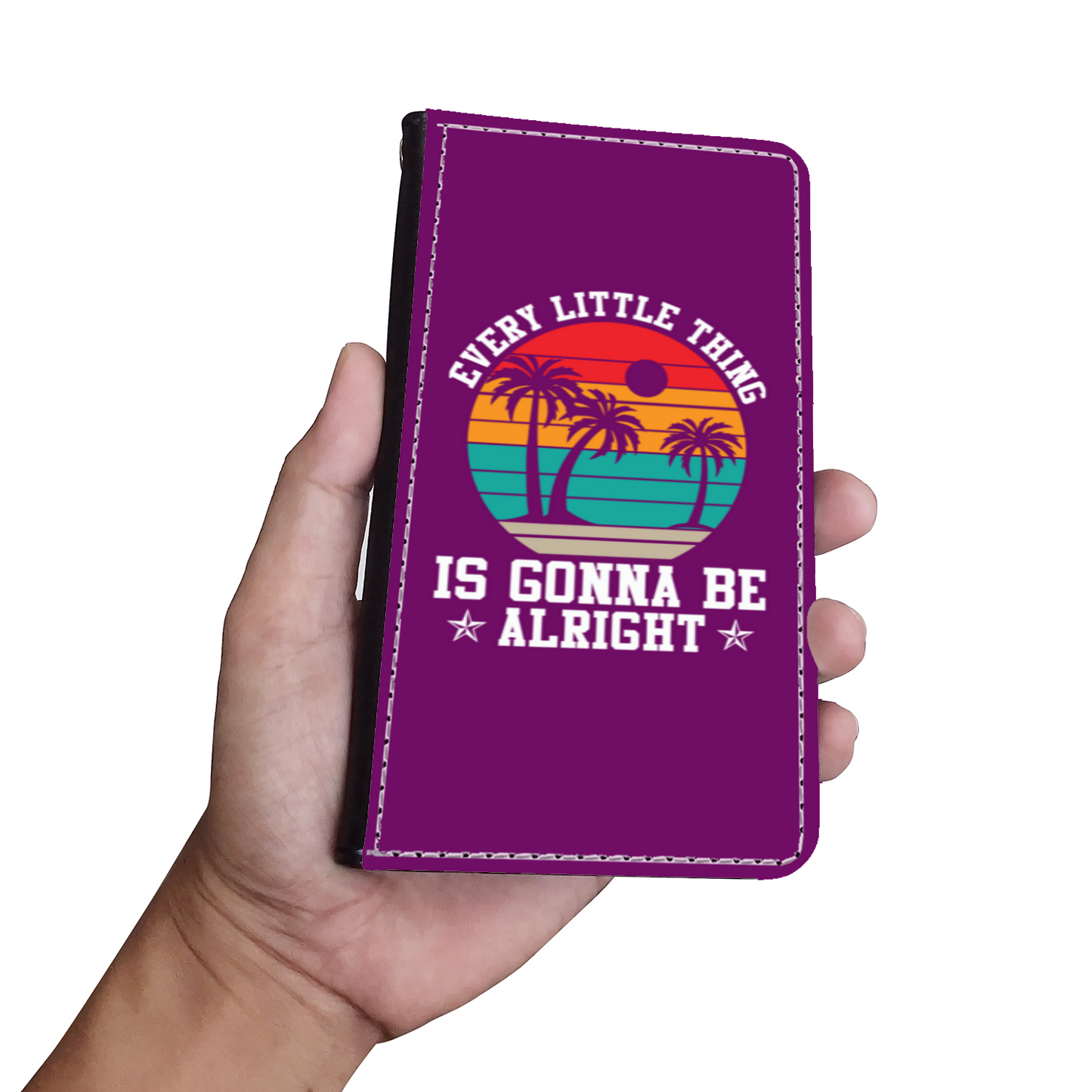 Every Little Thing Is Gonna Be Alright Faux Leather Wallet Phone Case-French Plum