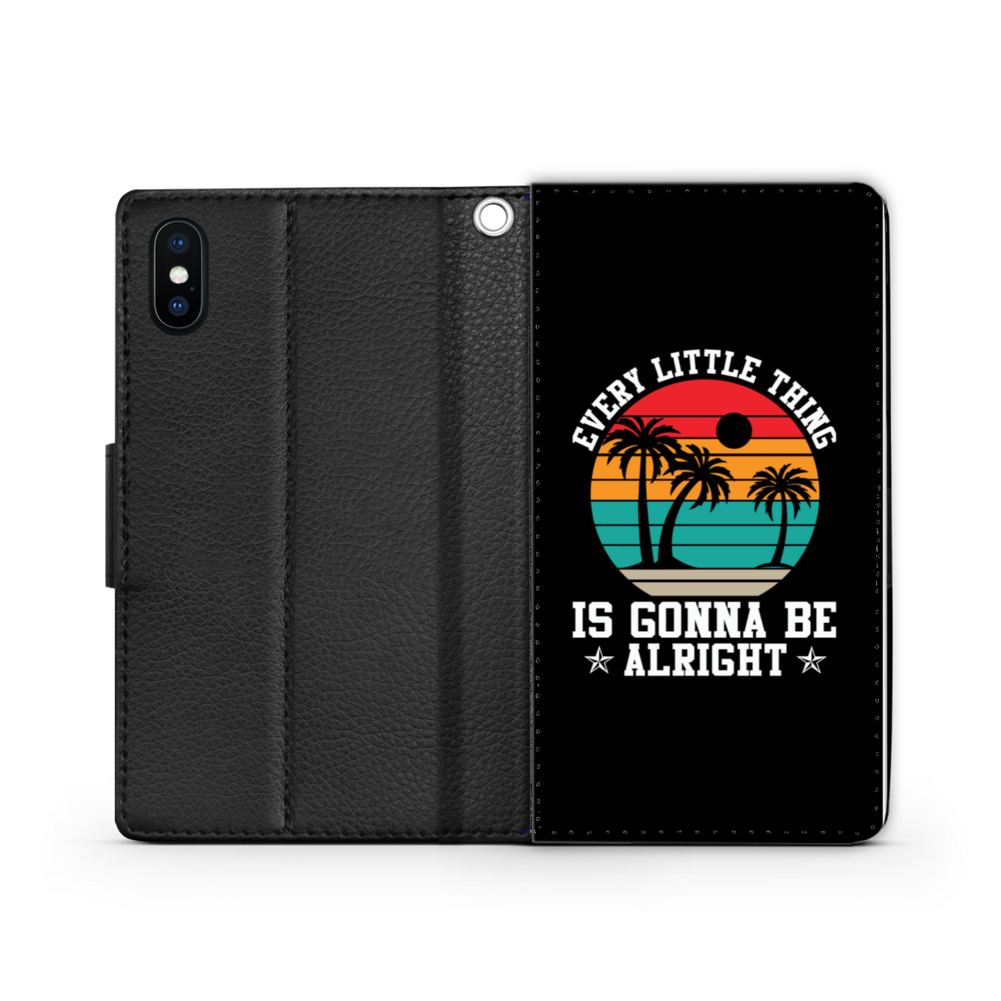 Every Little Thing Is Gonna Be Alright Faux Leather Wallet Phone Case-Black