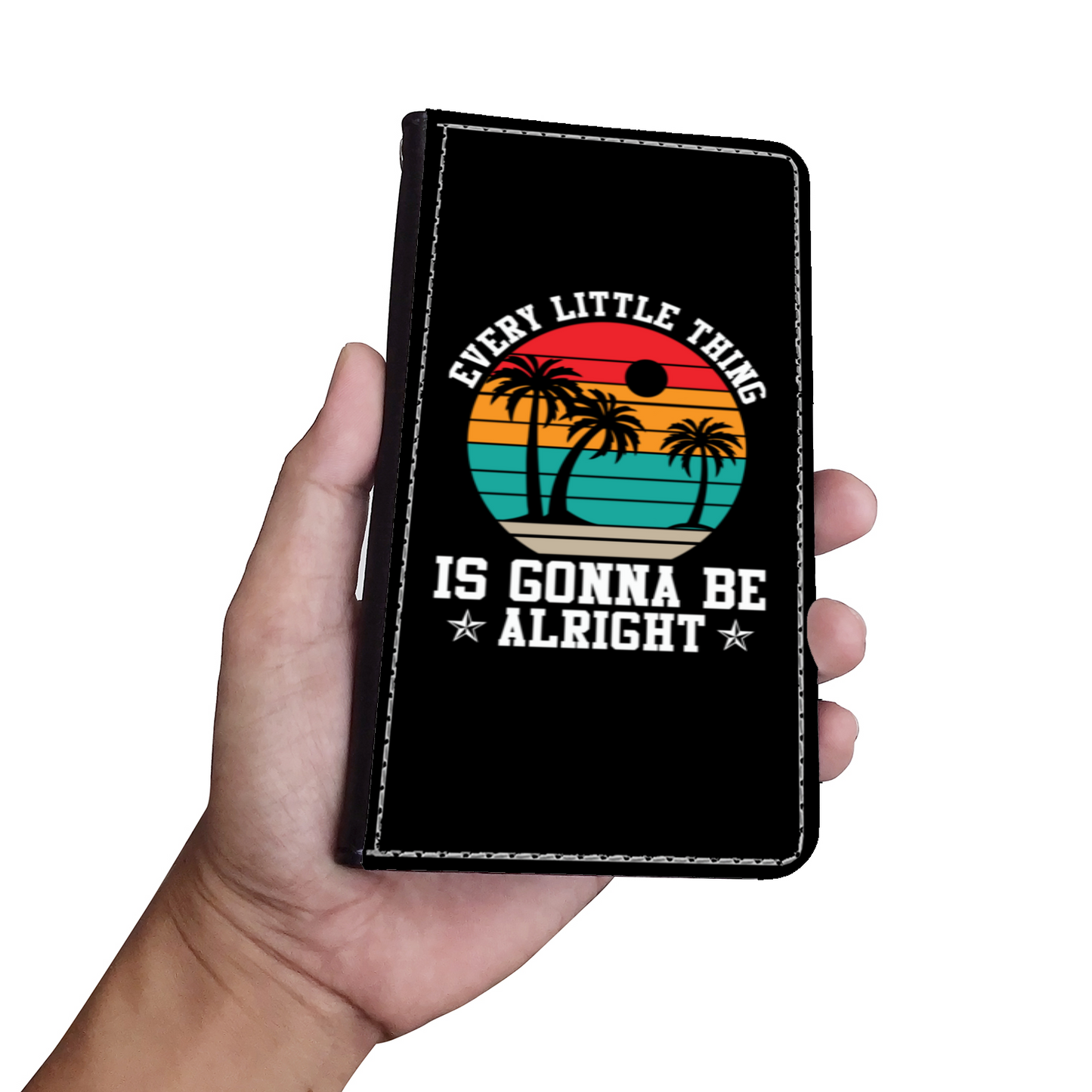 Every Little Thing Is Gonna Be Alright Faux Leather Wallet Phone Case-Black