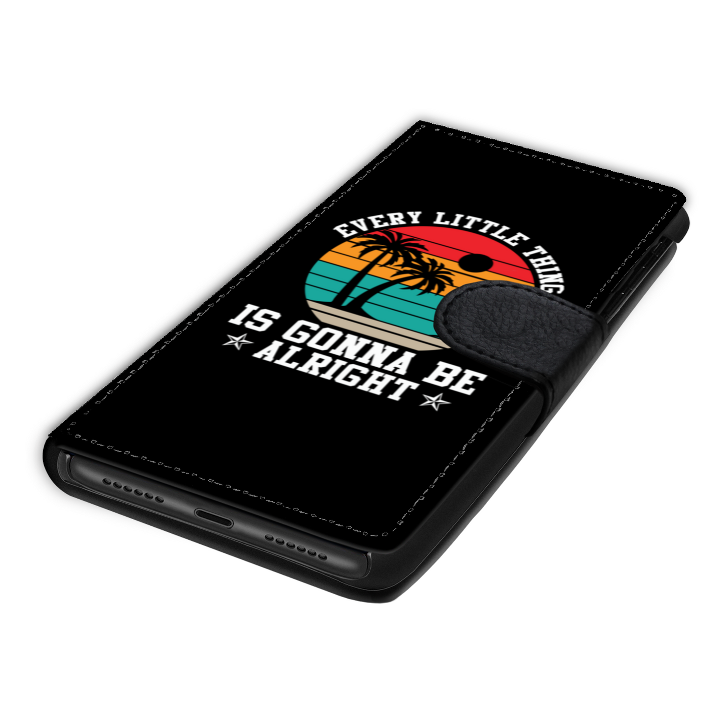 Every Little Thing Is Gonna Be Alright Faux Leather Wallet Phone Case-Black