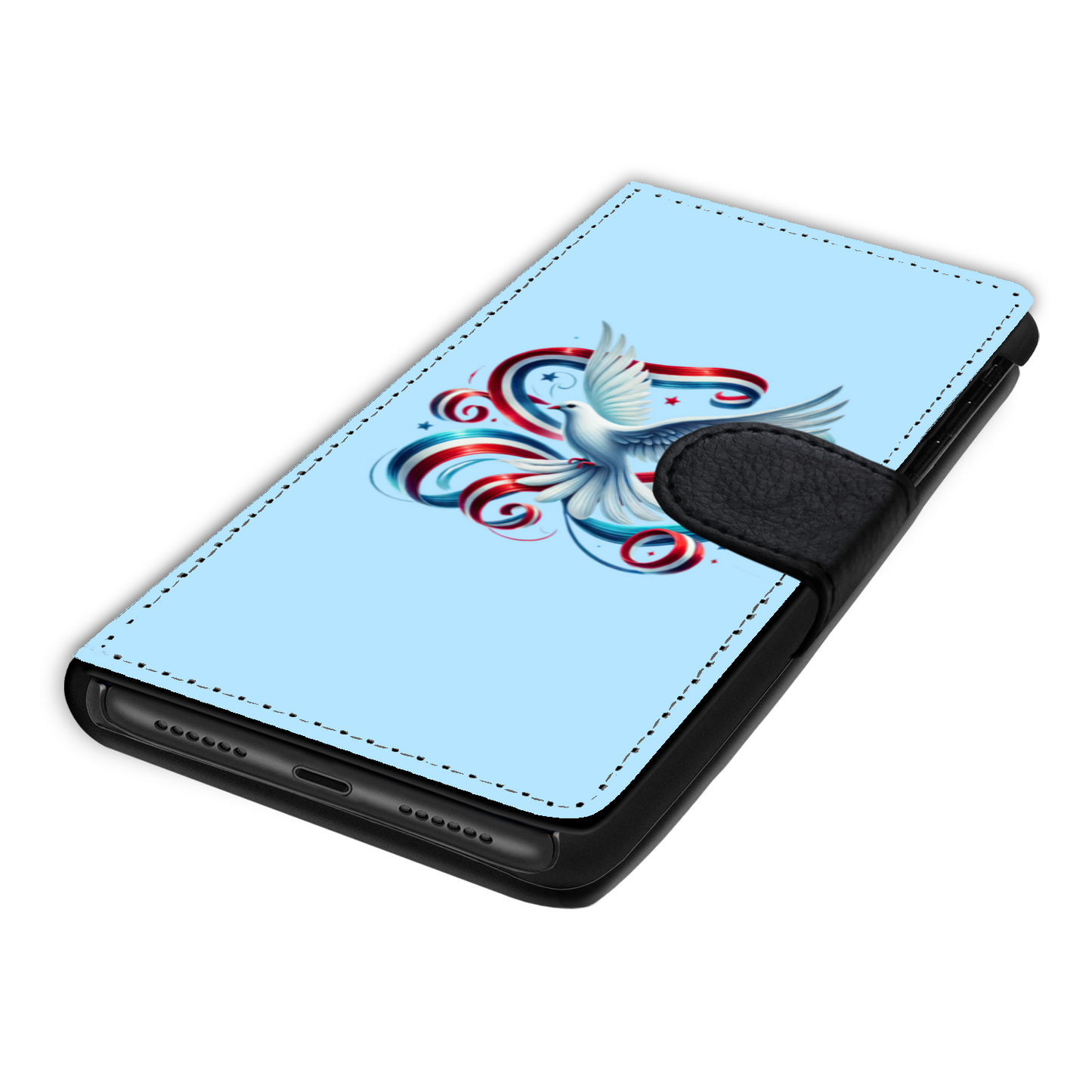 Puerto Rican Dove & Flag Faux Leather Wallet Phone Case-Diamond