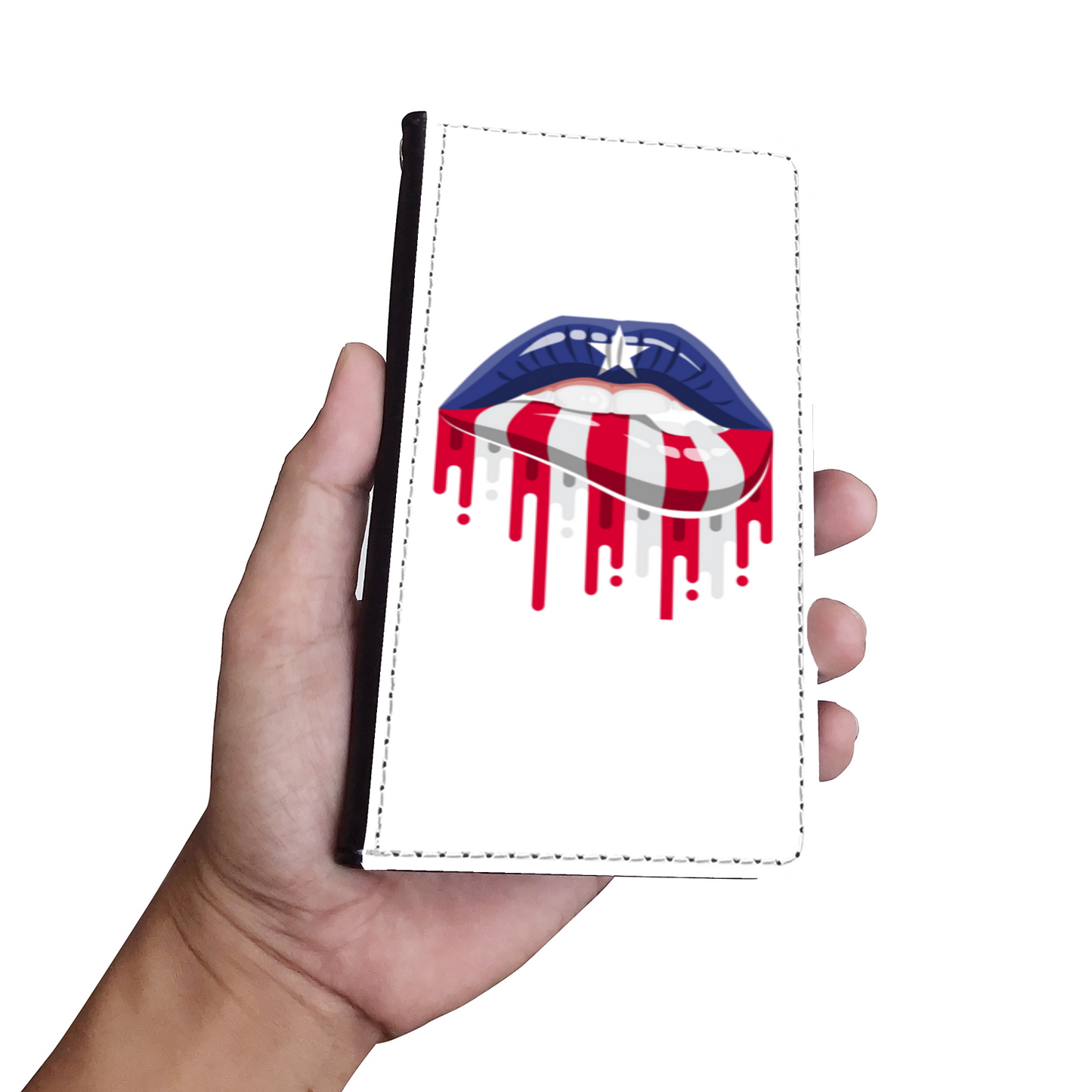 Puerto Rico Lips Flag Pride-White