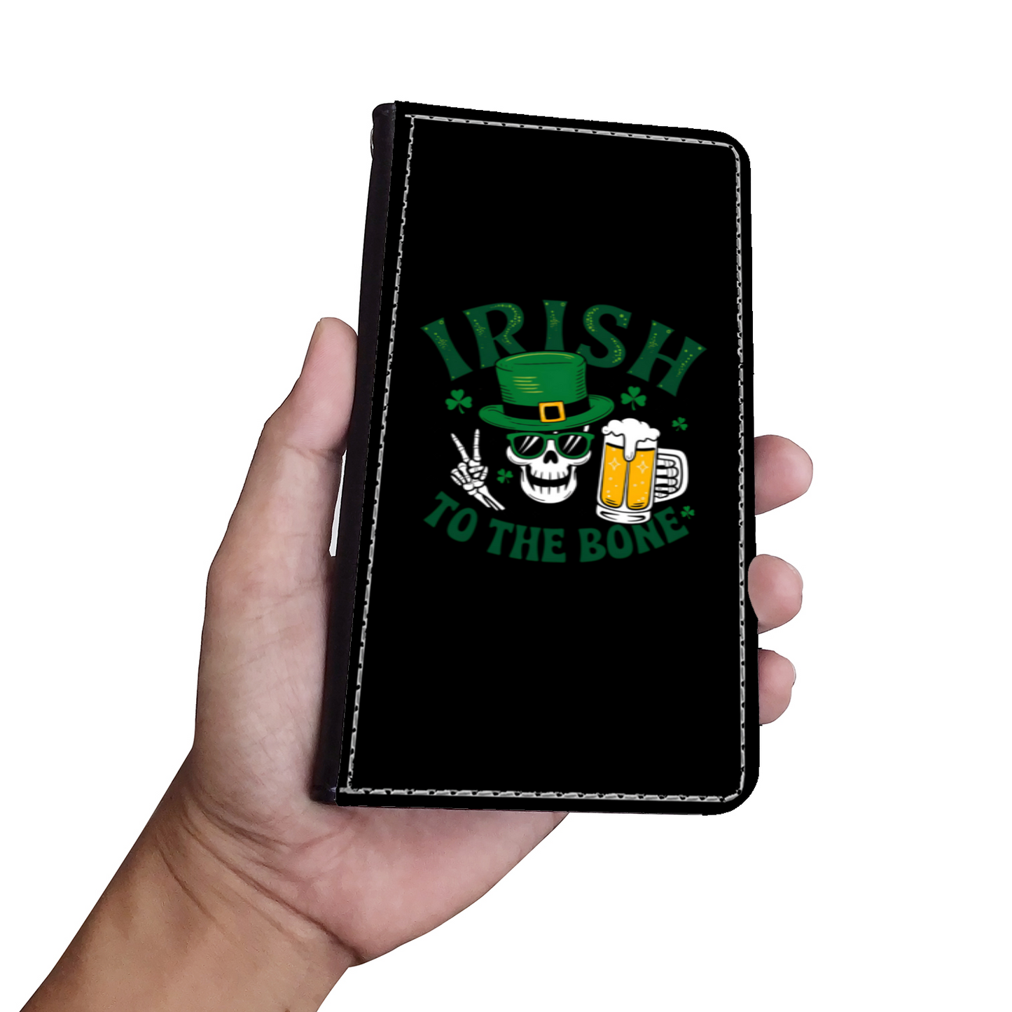 Irish to the Bone Faux Leather Wallet Phone Case