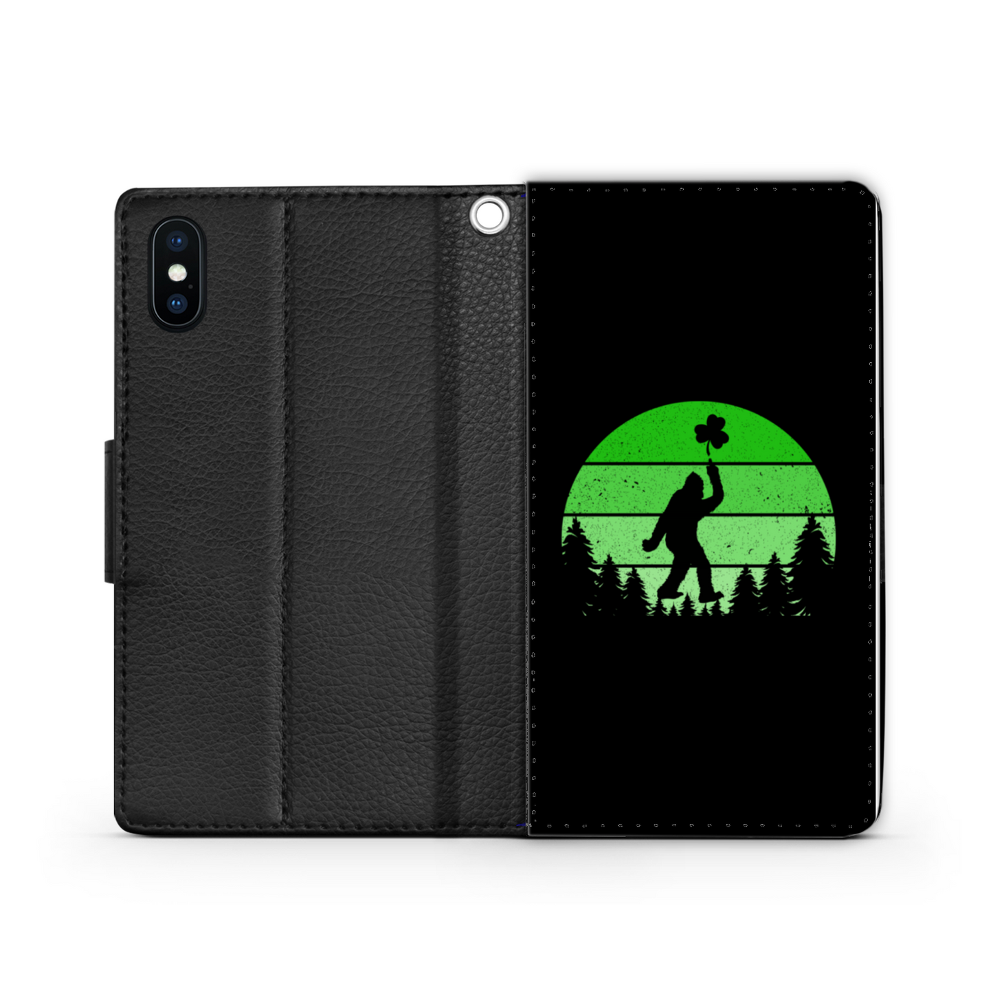 Irish Bigfoot Sasquatch Faux Leather Wallet Phone Case