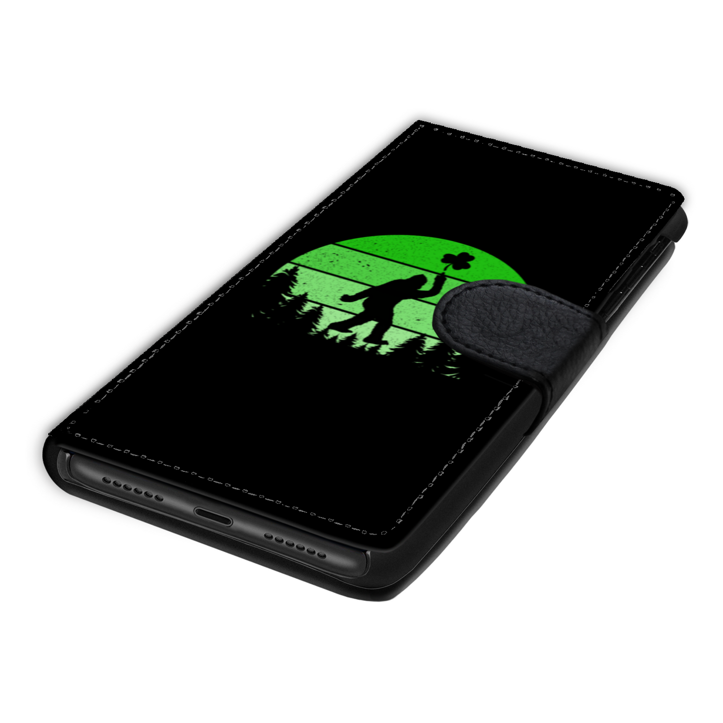 Irish Bigfoot Sasquatch Faux Leather Wallet Phone Case