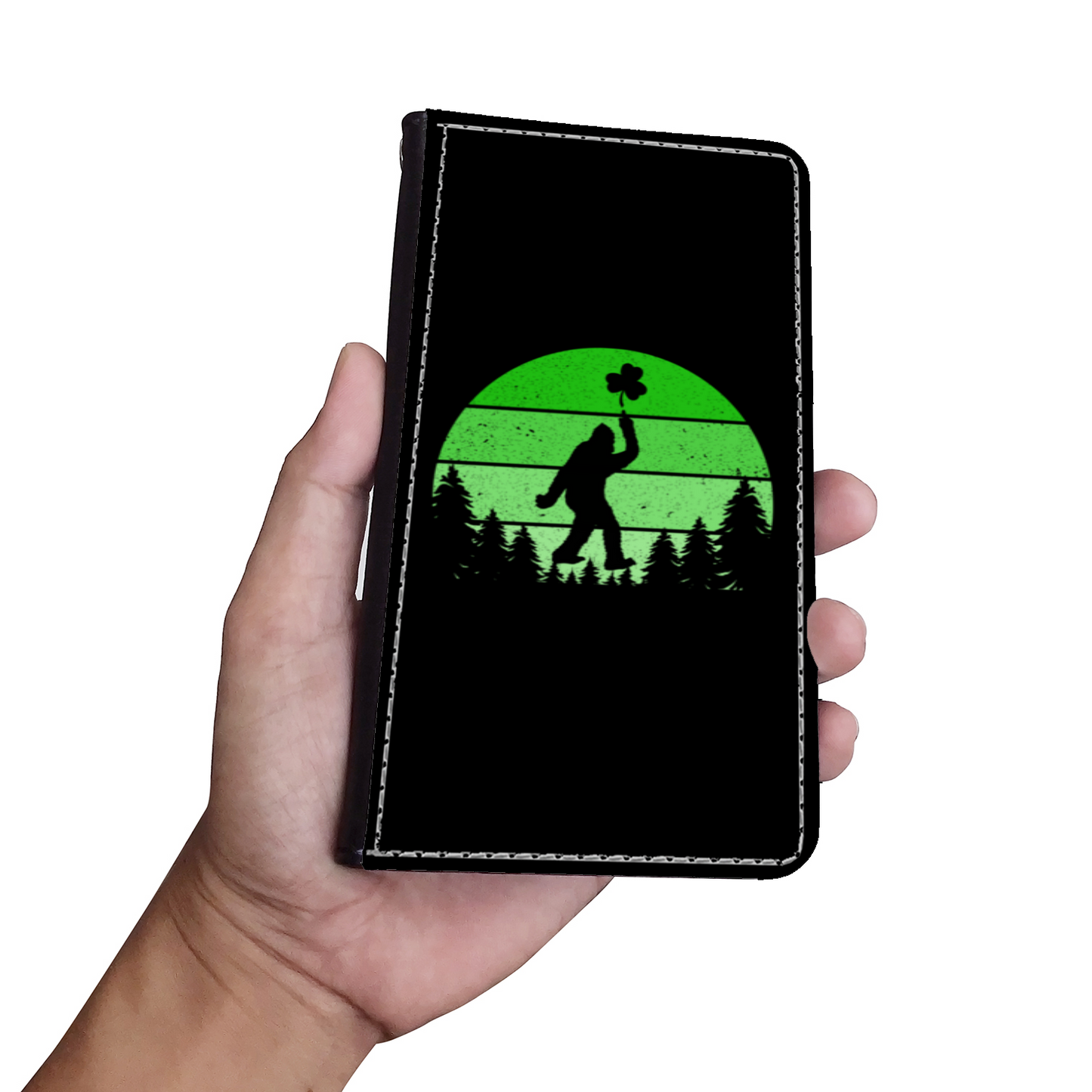 Irish Bigfoot Sasquatch Faux Leather Wallet Phone Case
