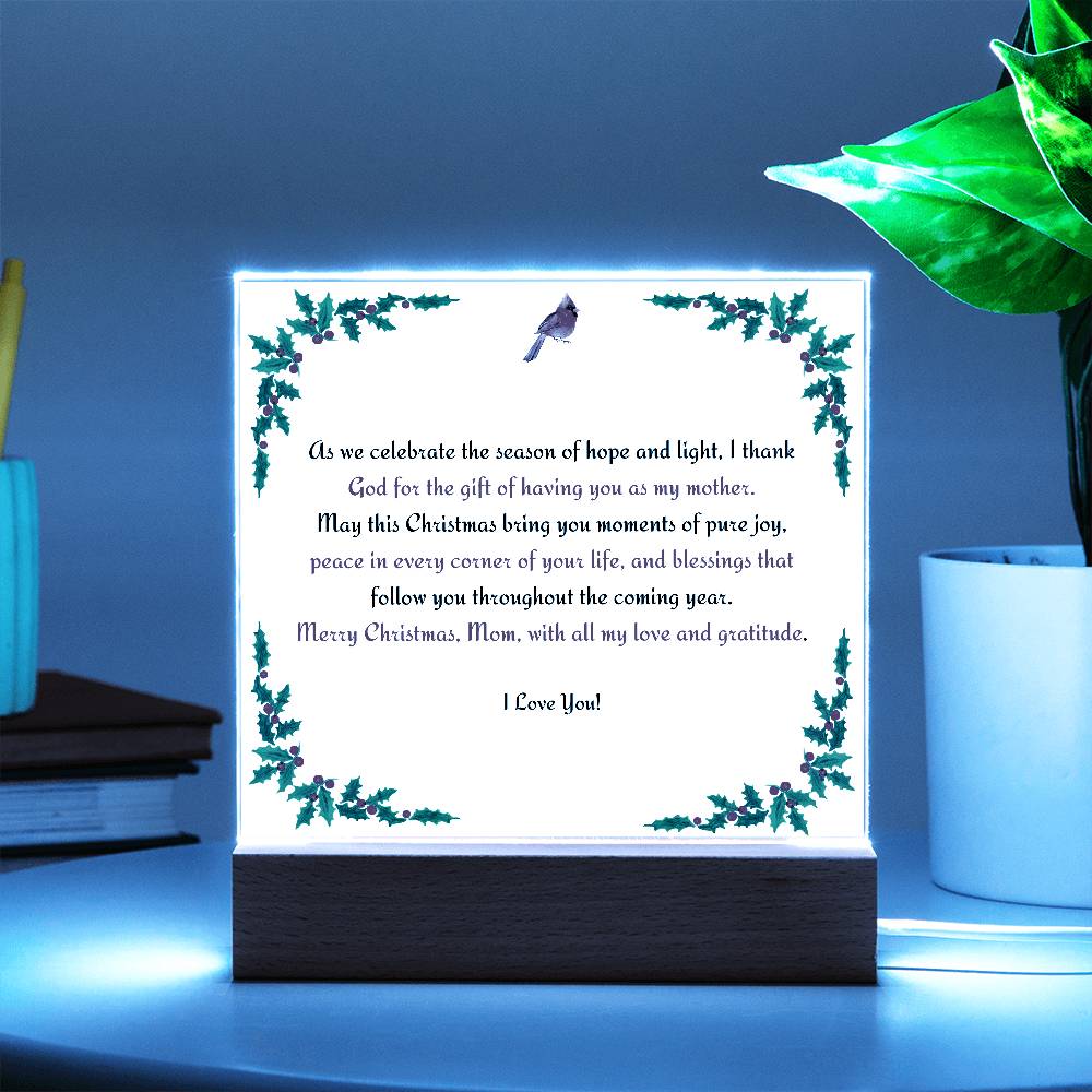 Christmas Blessing for Mother Acrylic Square Plaque