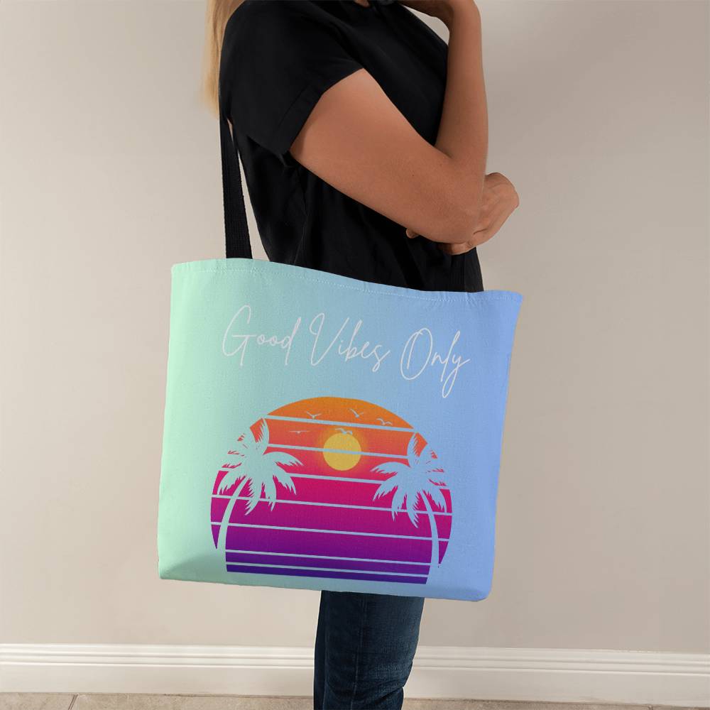 Good Vibes Only Tote Bag-White Lettering