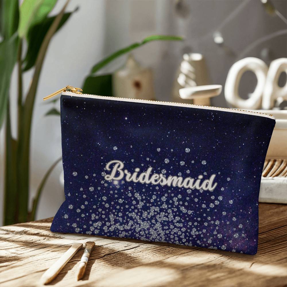 Bridesmaid Fabric Zippered Pouch-Large