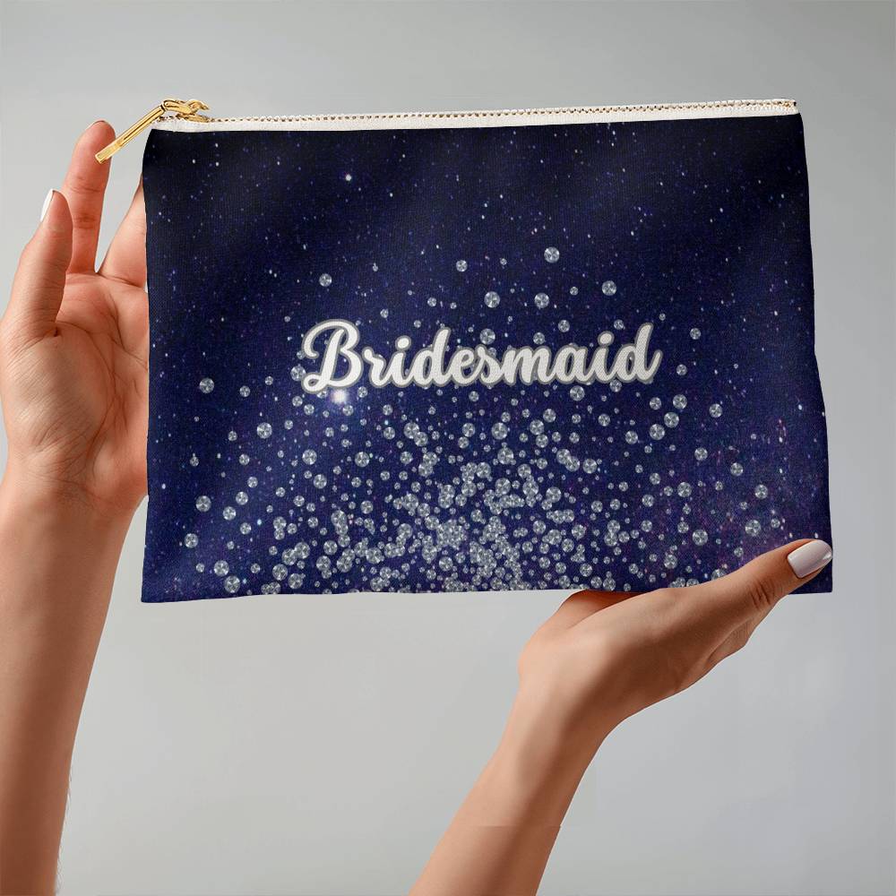 Bridesmaid Fabric Zippered Pouch-Large