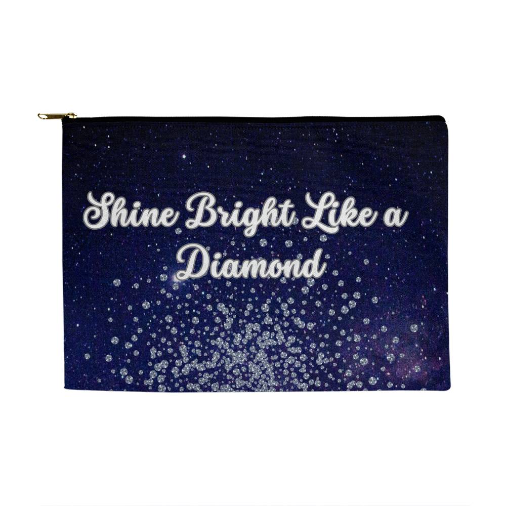 Shine Bright Like a Diamond Fabric Zippered Pouch Large