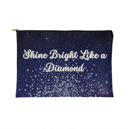 Shine Bright Like a Diamond Fabric Zippered Pouch Small