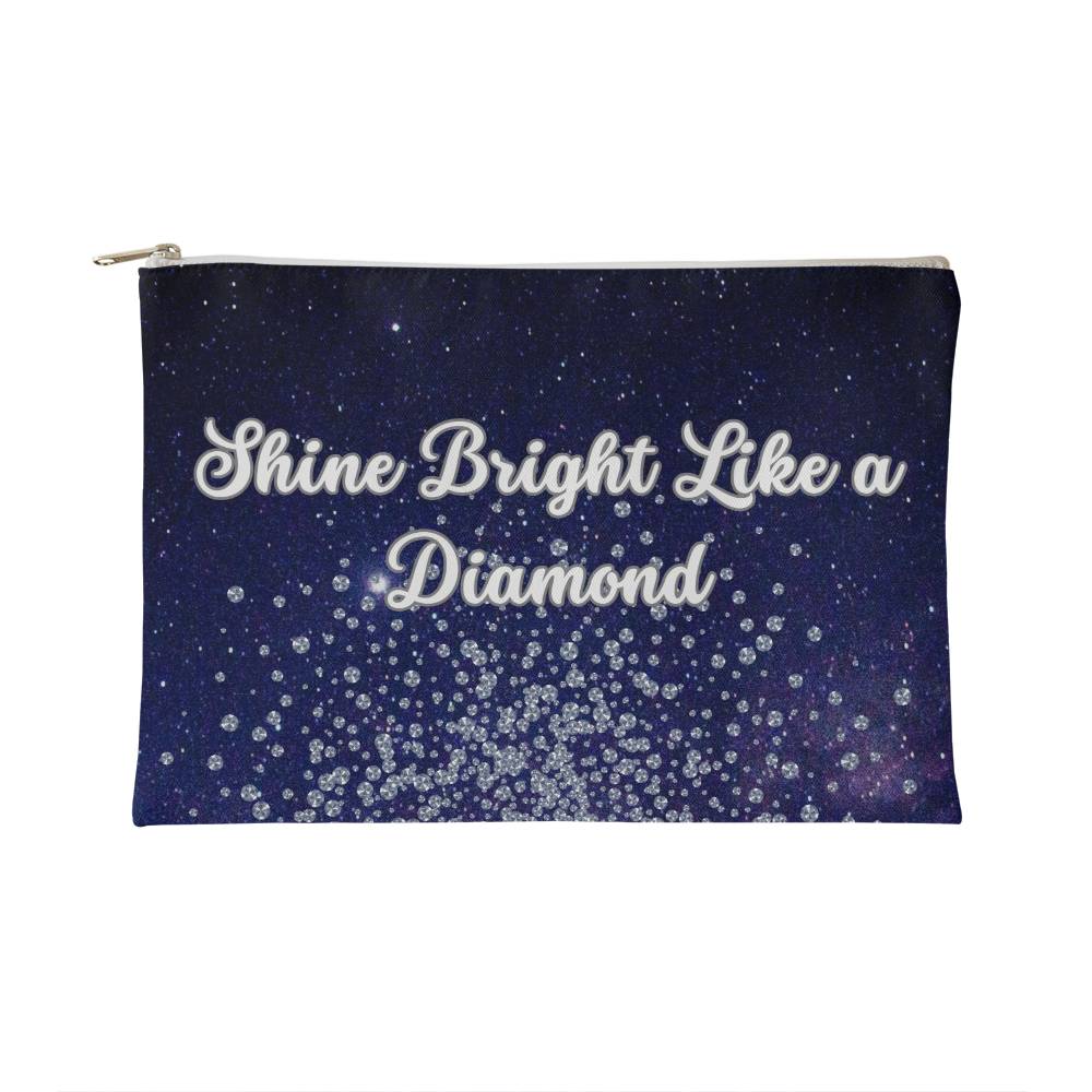 Shine Bright Like a Diamond Fabric Zippered Pouch Small