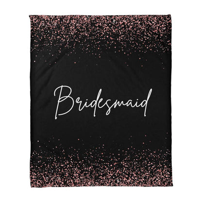 Bridesmaid Fleece Blanket-White Lettering