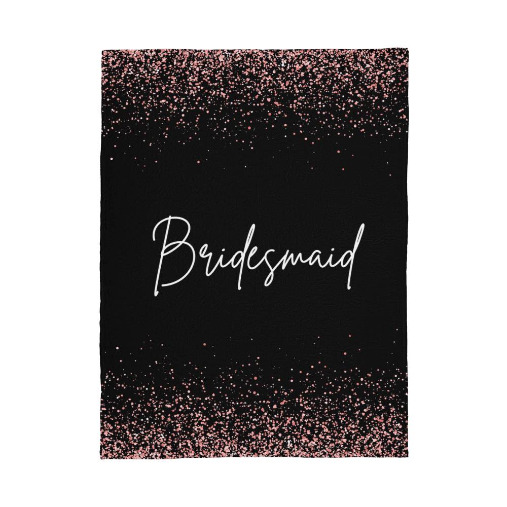 Bridesmaid Fleece Blanket-White Lettering