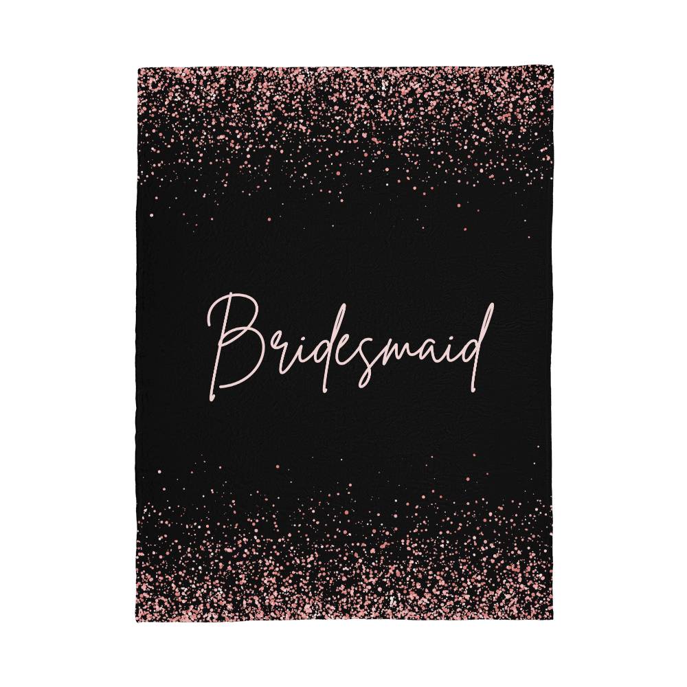 Bridesmaid Fleece Blanket-Light Pink Lettering