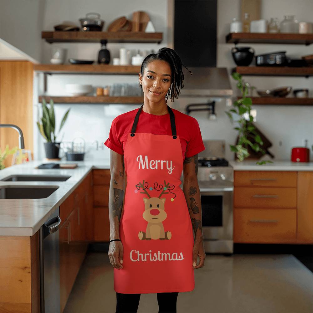 Merry Christmas Reindeer Apron