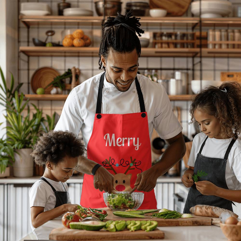 Merry Christmas Reindeer Apron