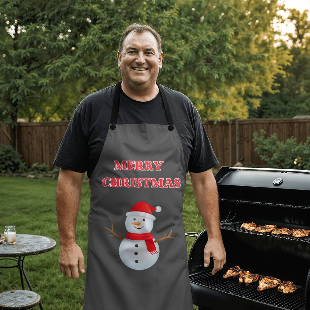 Merry Christmas Snowman Apron