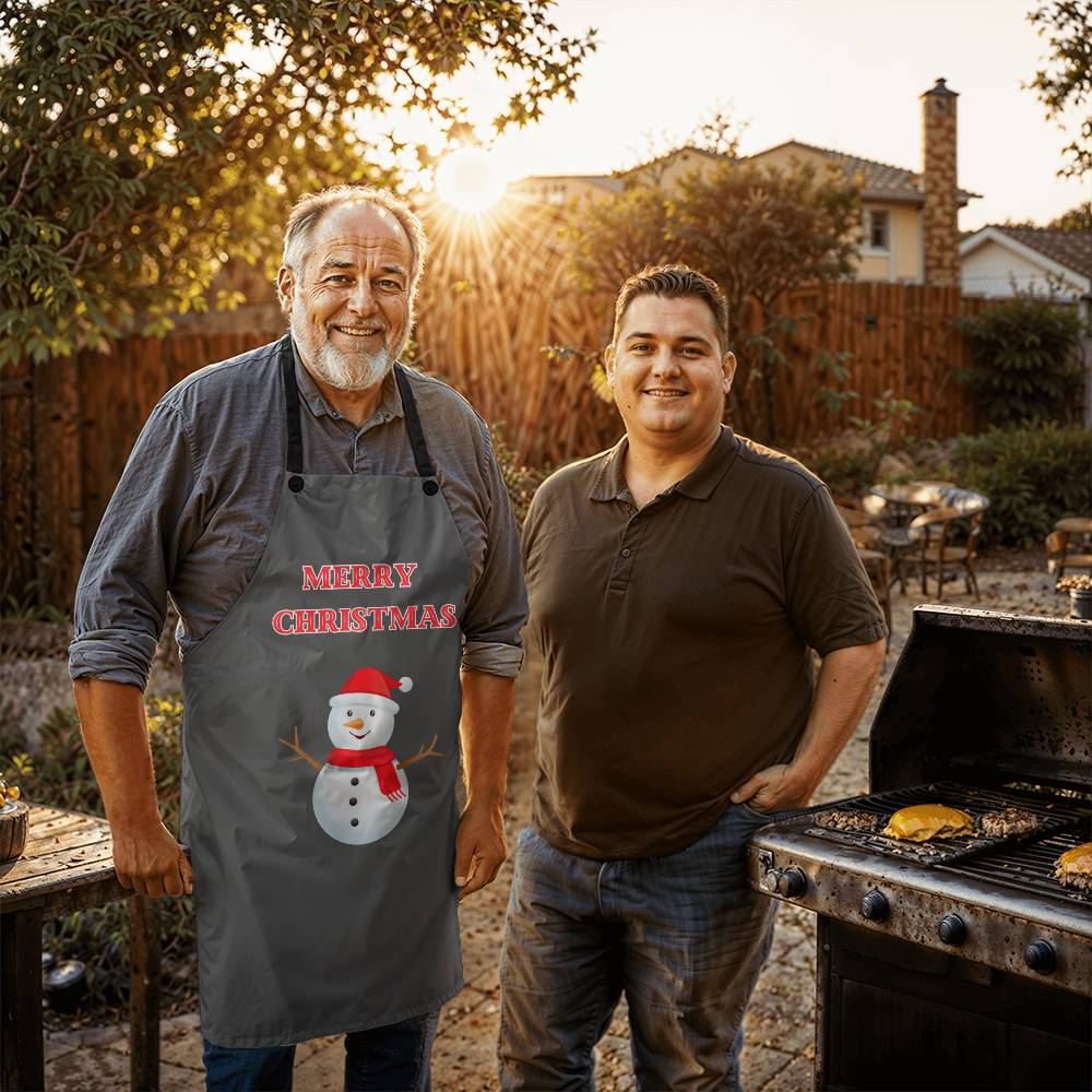 Merry Christmas Snowman Apron