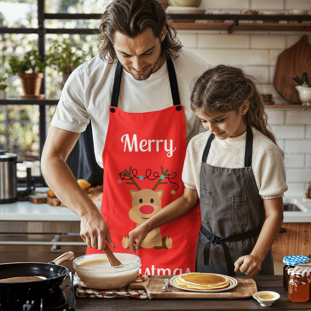 Merry Christmas Reindeer Apron