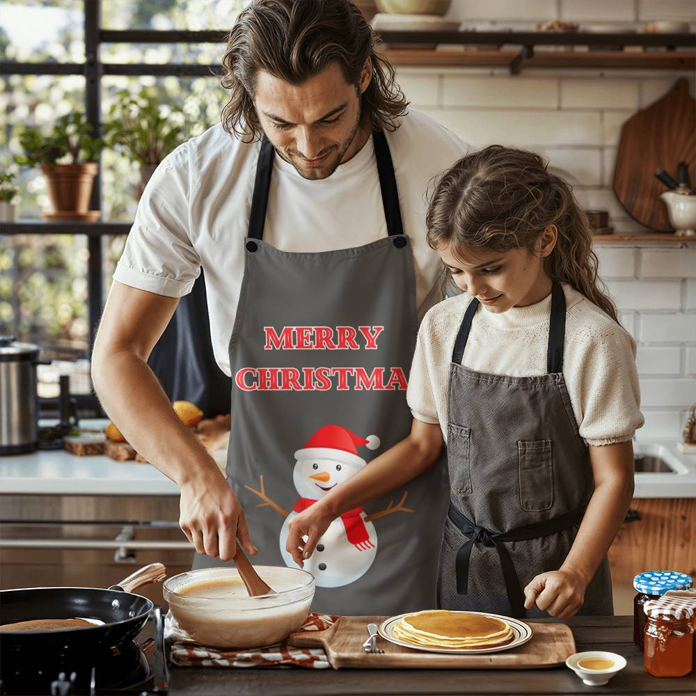 Merry Christmas Snowman Apron