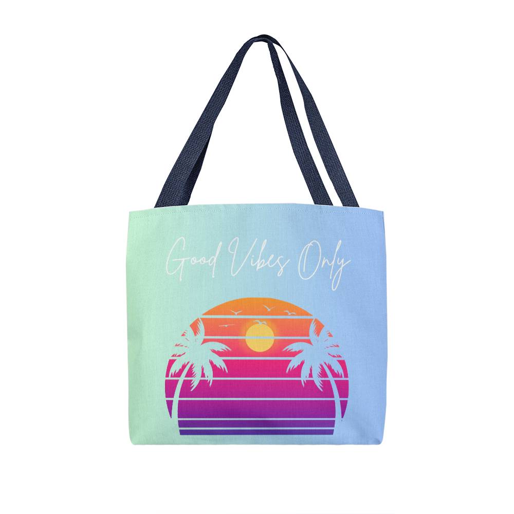 Good Vibes Only Tote Bag-White Lettering