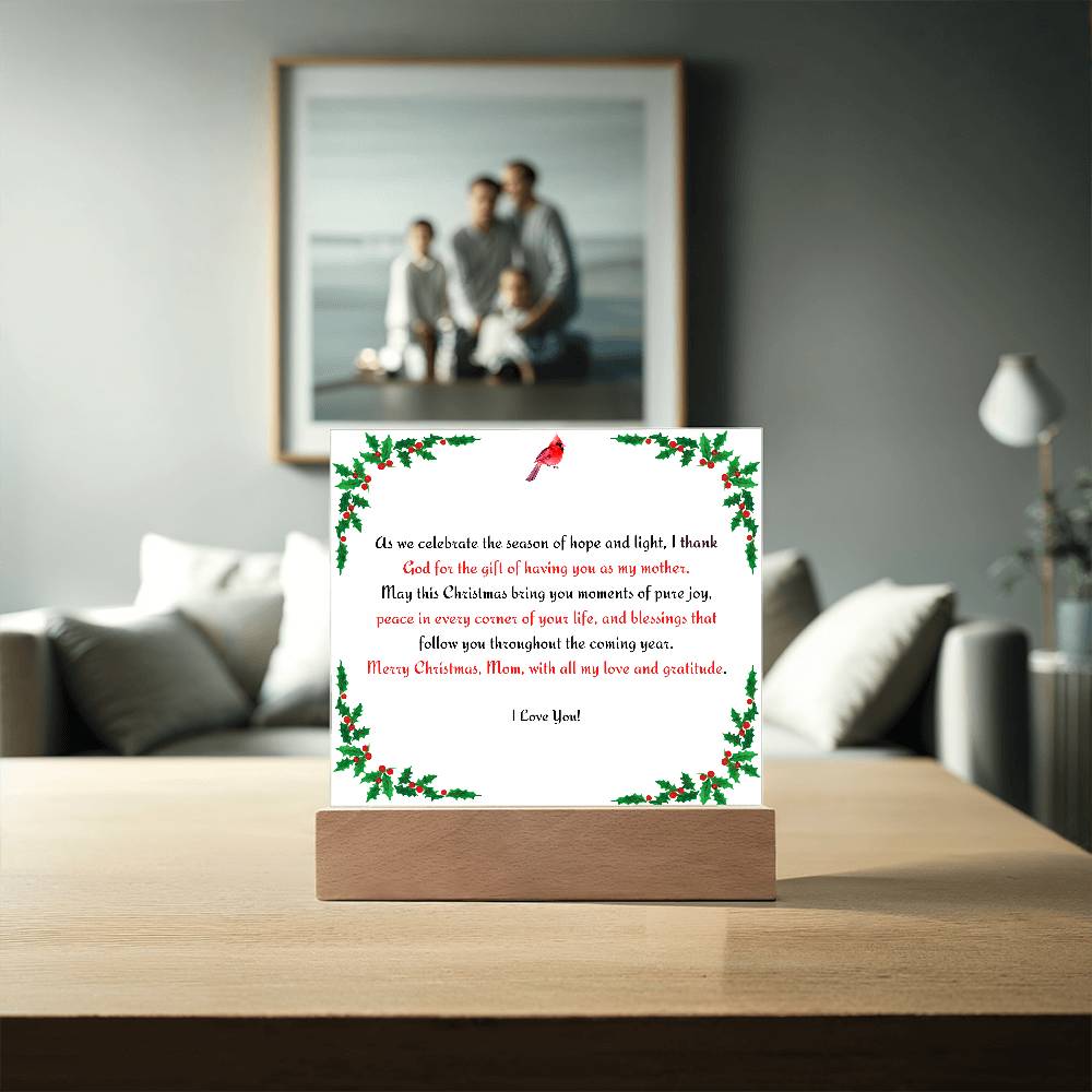 Christmas Blessing for Mother Acrylic Square Plaque