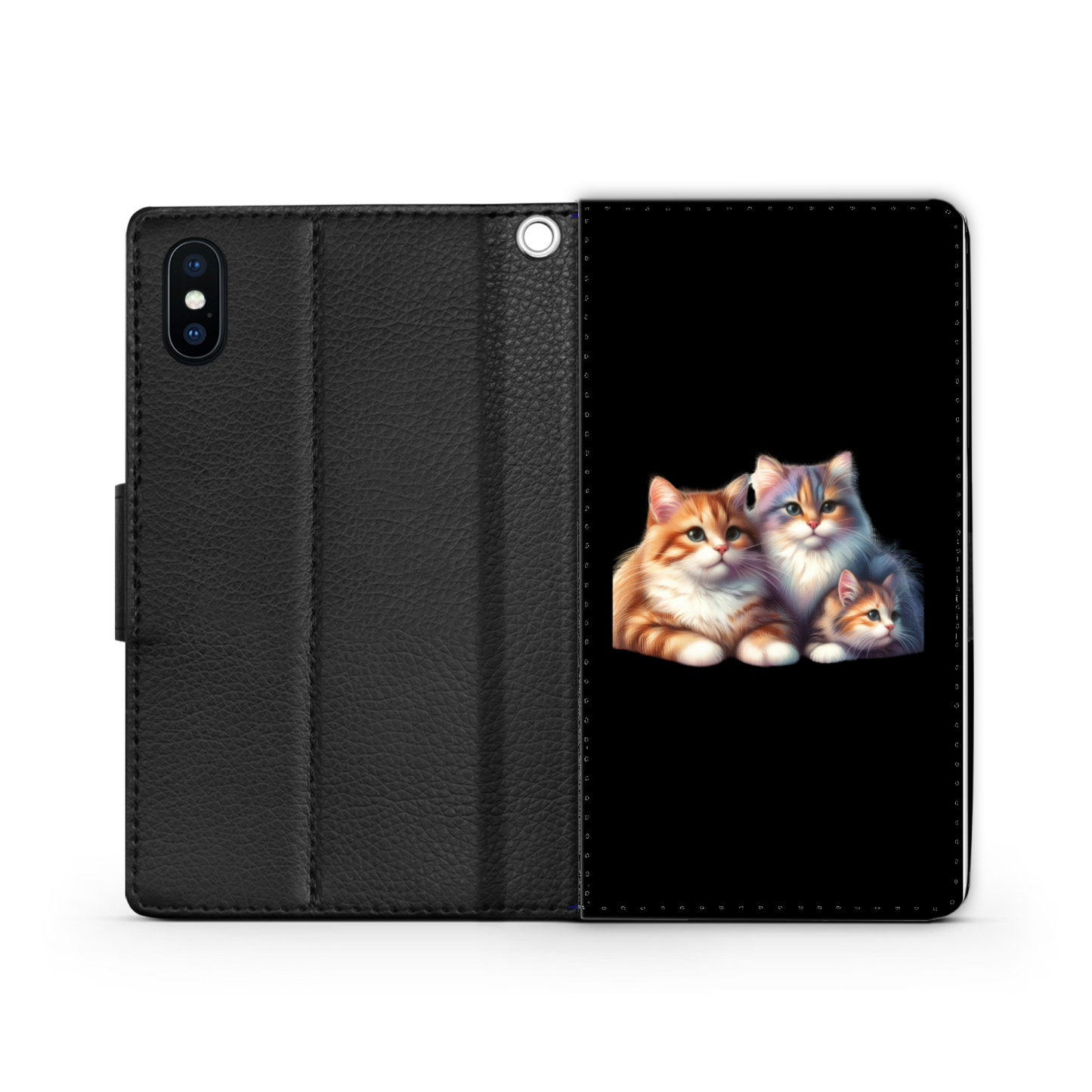 Pastel Tones Cat Faux Leather Wallet Phone Case