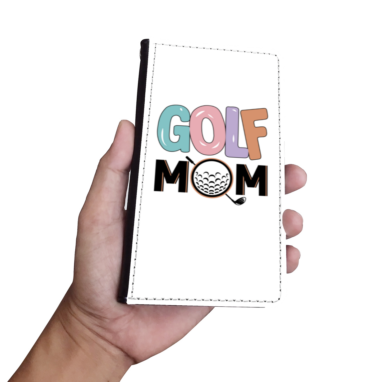 Golf Mom Faux Leather Wallet Phone Case-White