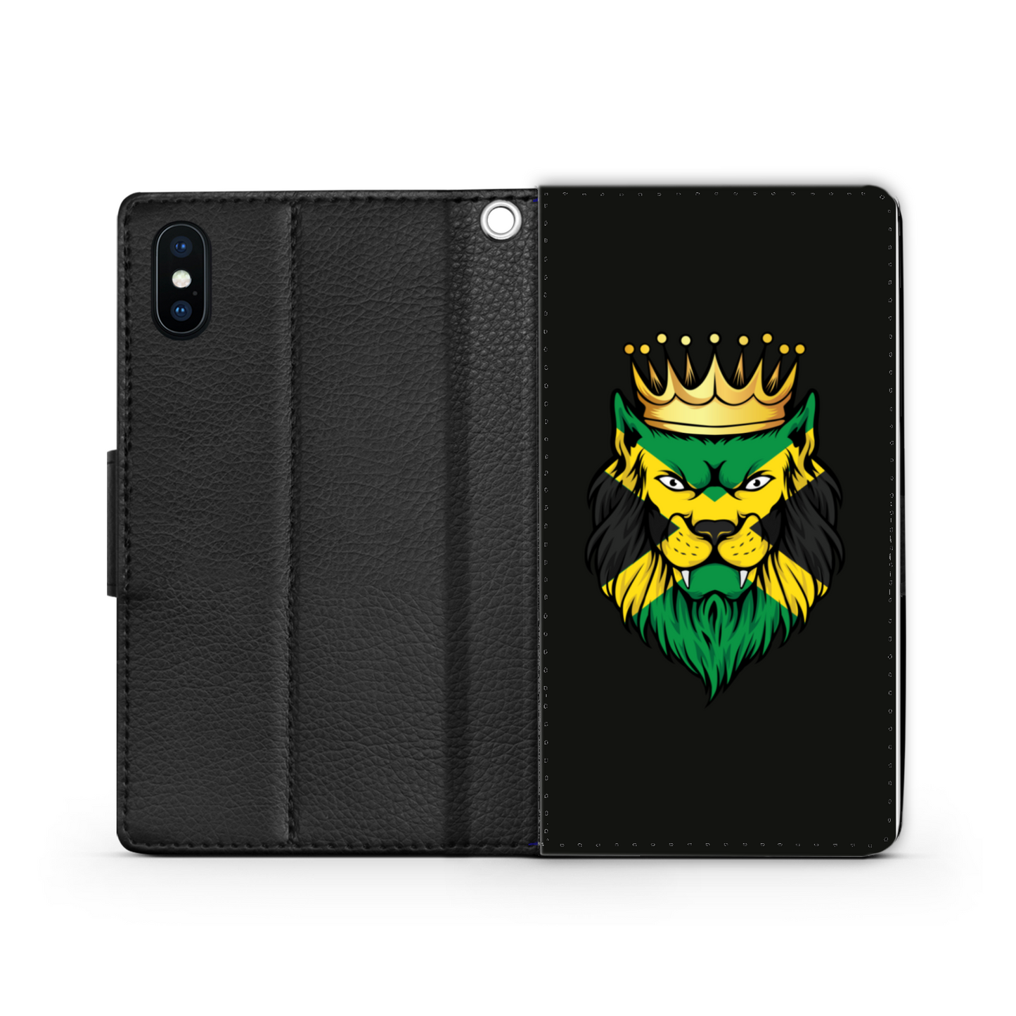 Jamaica Lion King Faux Leather Wallet Phone Case
