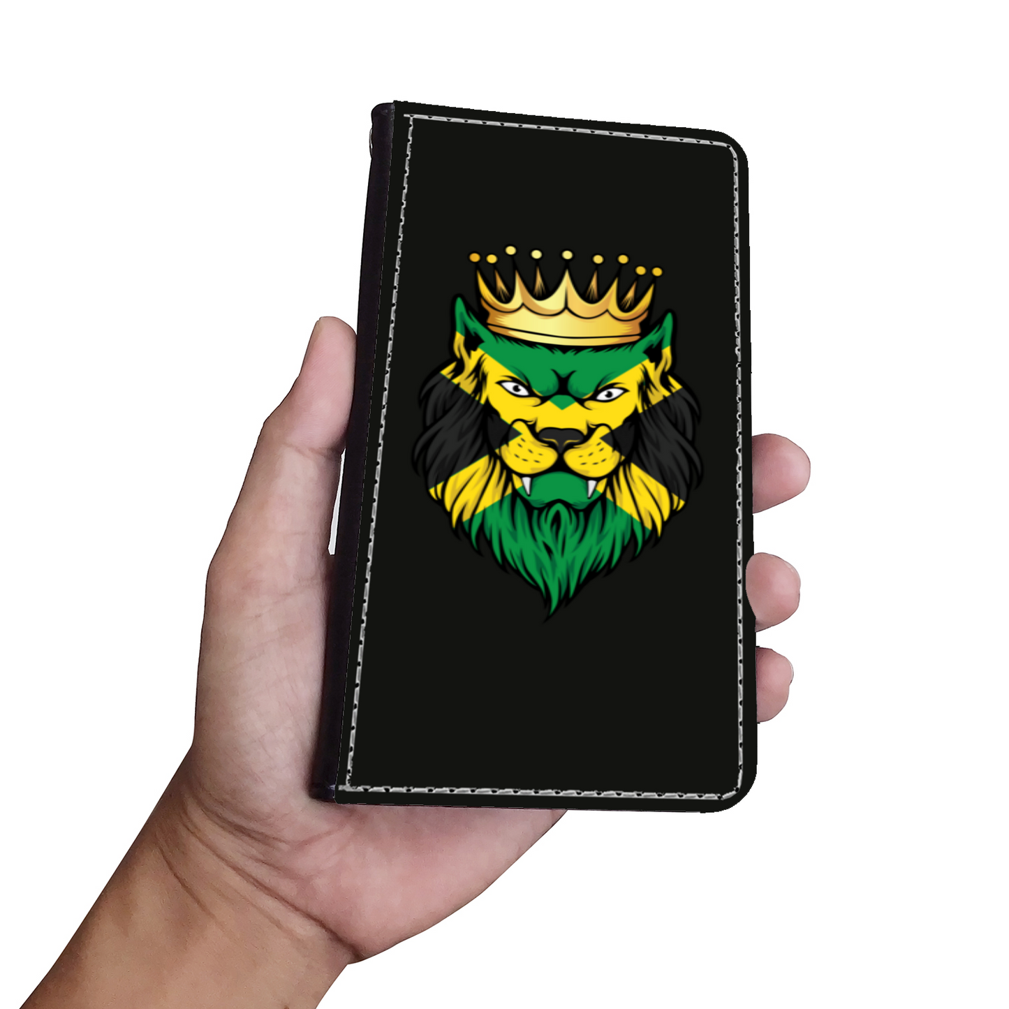 Jamaica Lion King Faux Leather Wallet Phone Case