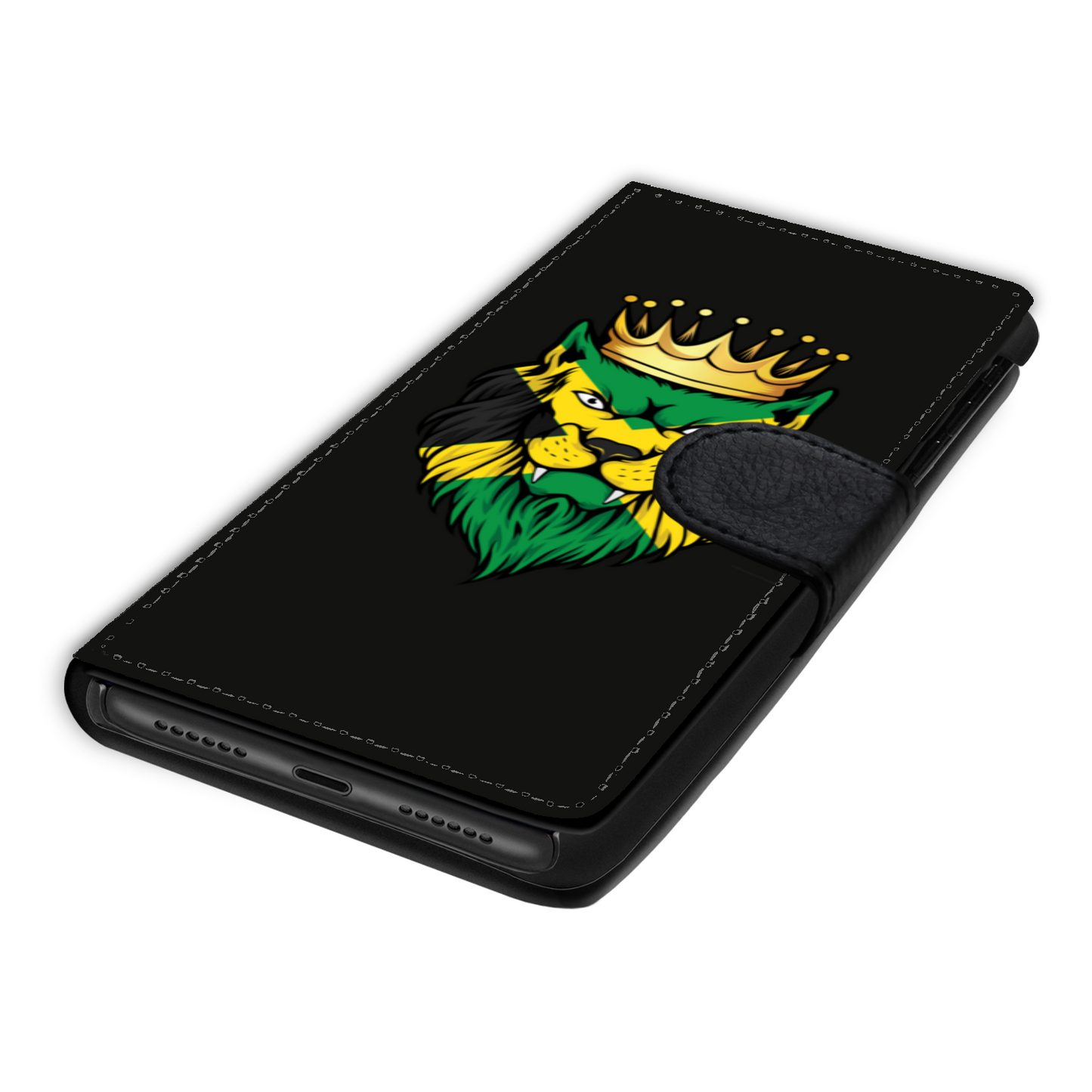 Jamaica Lion King Faux Leather Wallet Phone Case