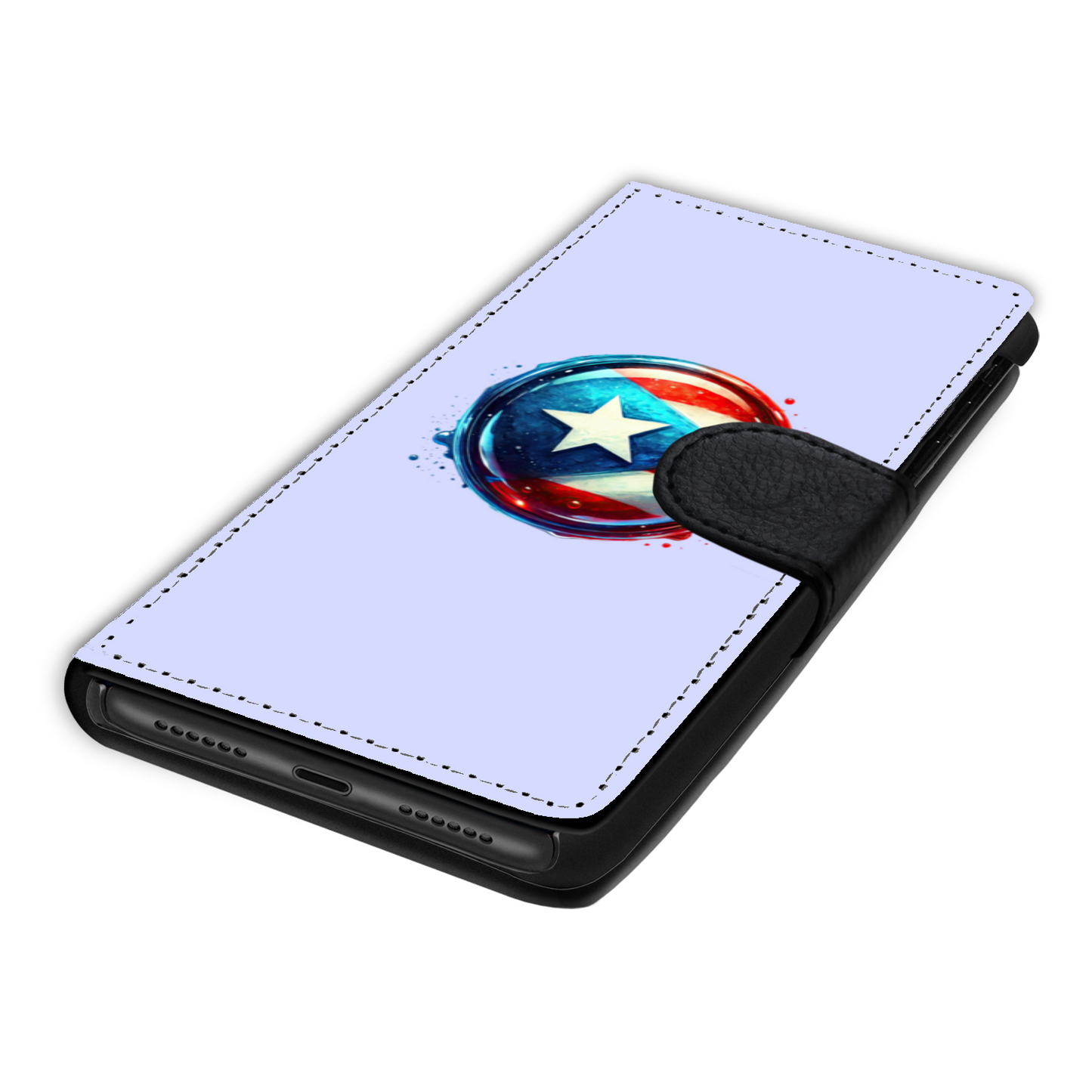 Puerto Rico Flag Seal Faux Leather Wallet Phone Case-Pale Lavender