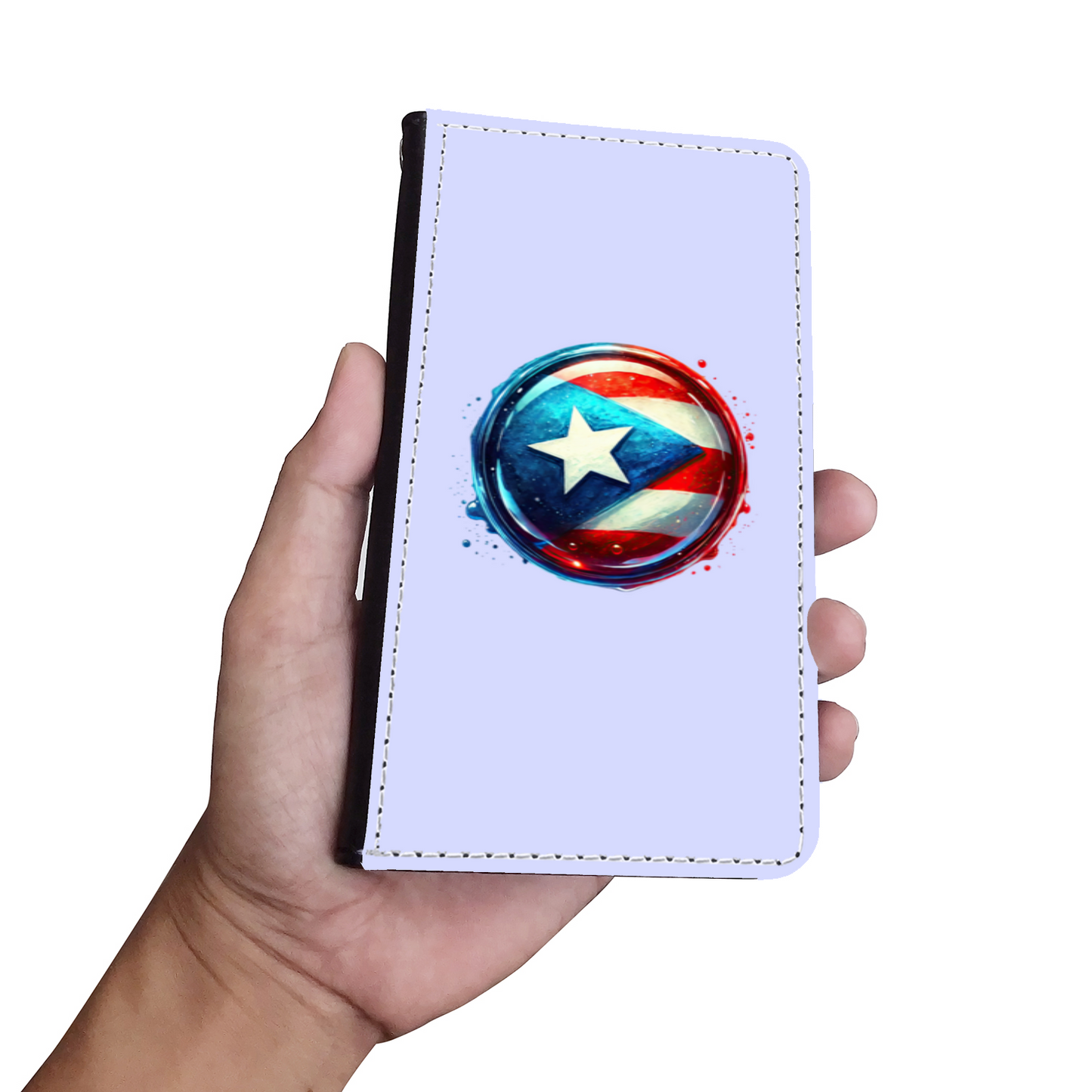 Puerto Rico Flag Seal Faux Leather Wallet Phone Case-Pale Lavender