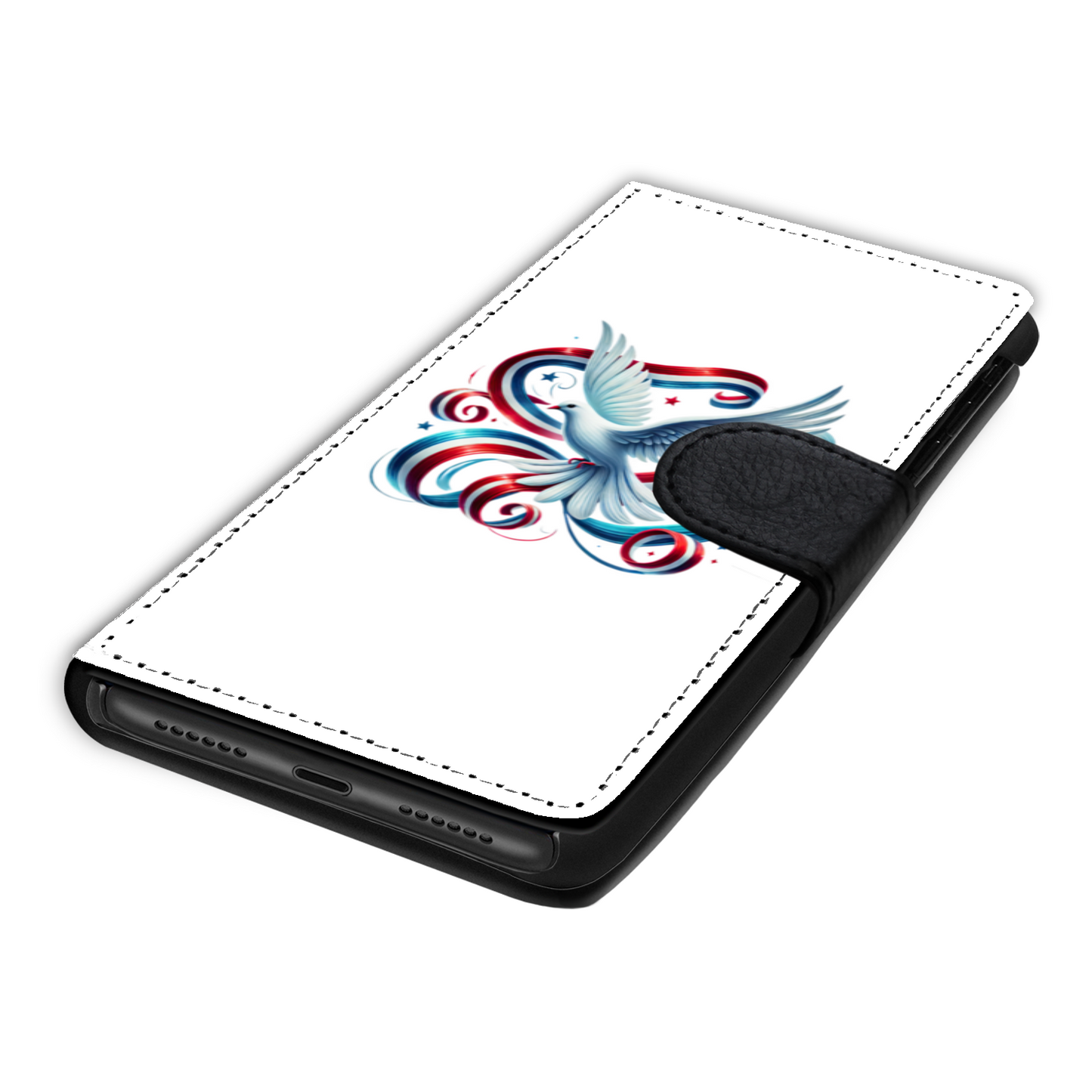 Puerto Rican Dove & Flag Faux Leather Wallet Phone Case-White