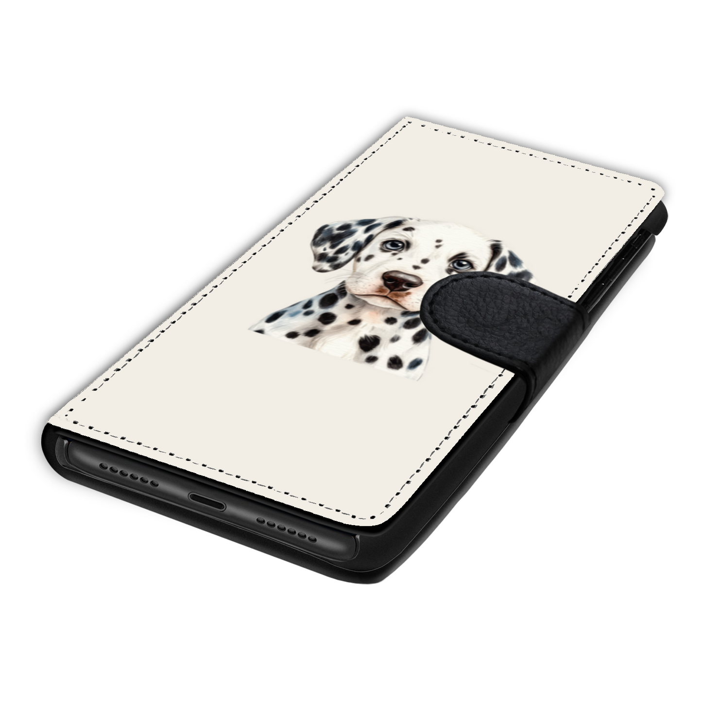 Dalmatian Puppy Faux Leather Wallet Phone Case-Alabaster